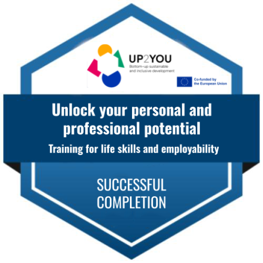 Badge with UP2YOU Logo