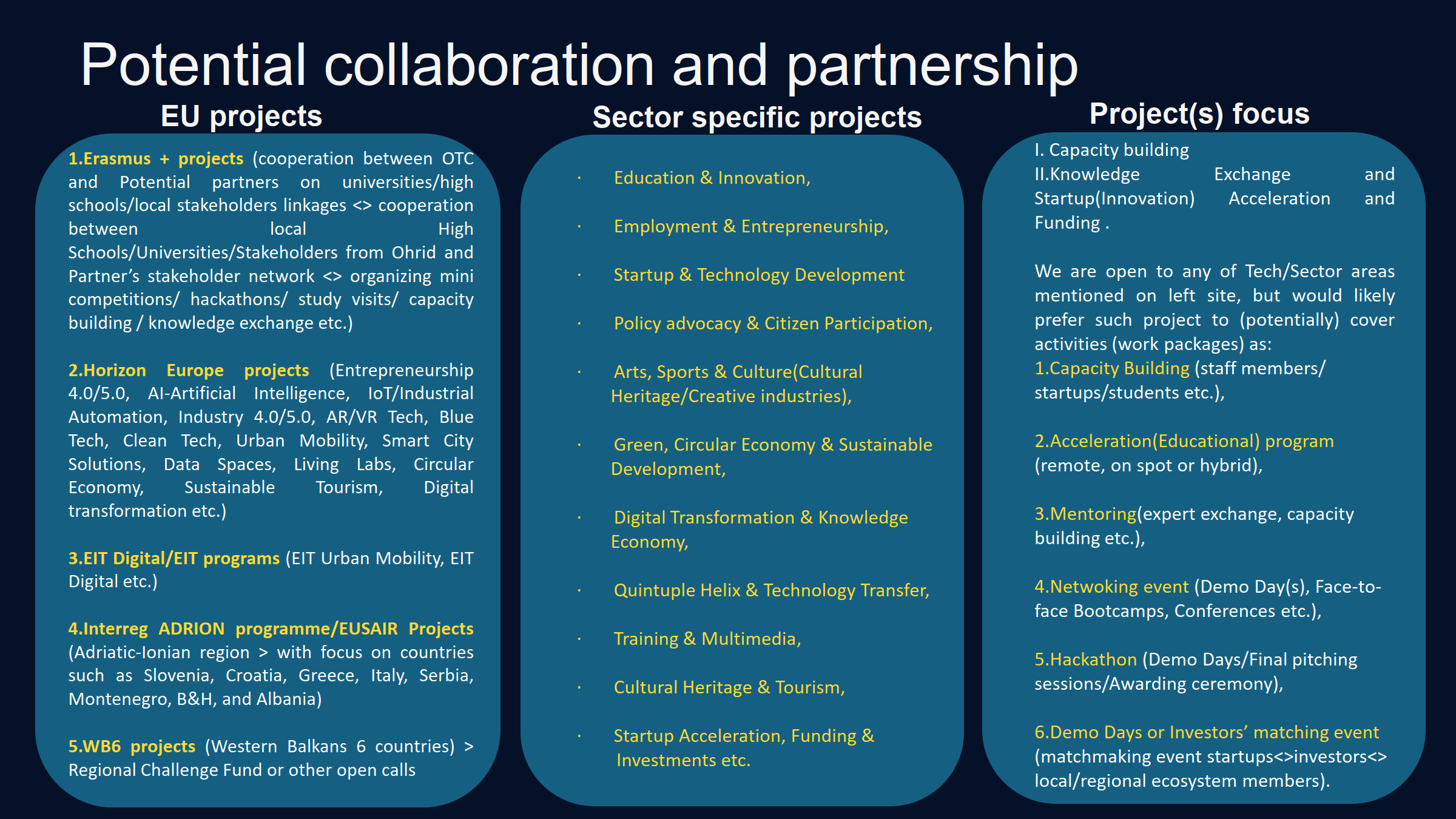 Association for technological development and support of startups and high-tech companies – Ohrid Tech City - Ohrid